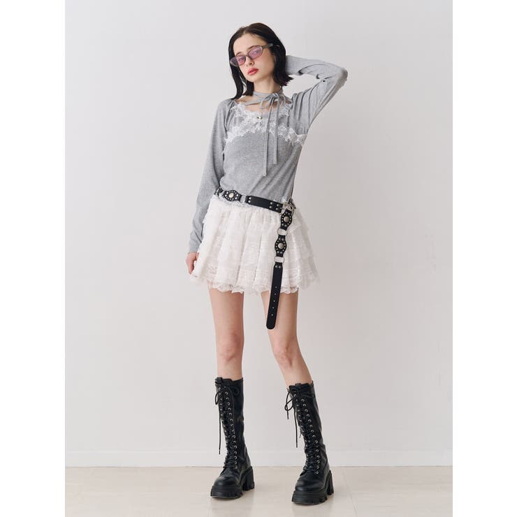 レースドッキングカットトップス | jouetie | 詳細画像7 