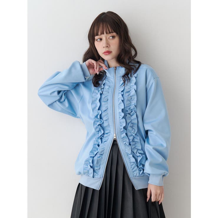 ブルー | フリルトラックジャケット【セットアップ対応】 | jouetie