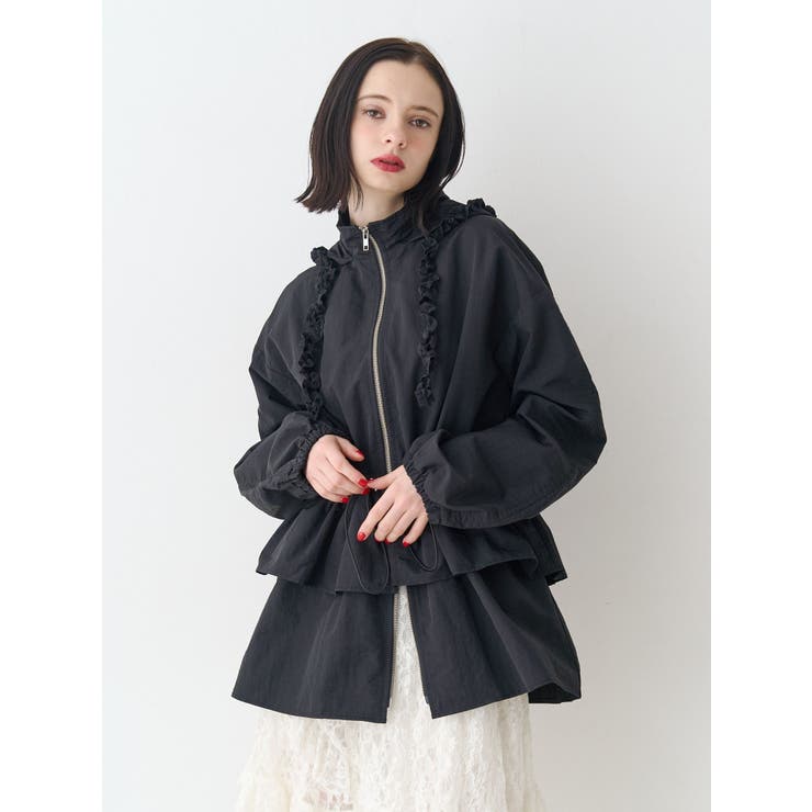 ブラック | フリルマウンテンブルゾン | jouetie