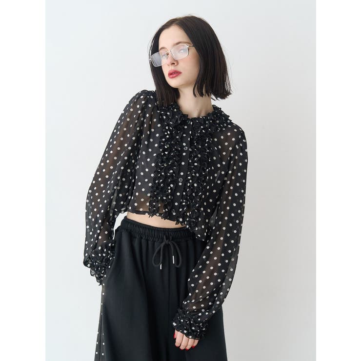 シアーフリルショートブラウス | jouetie | 詳細画像10 
