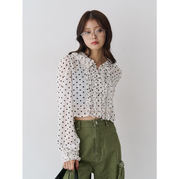 シアーフリルショートブラウス | jouetie | 詳細画像5 