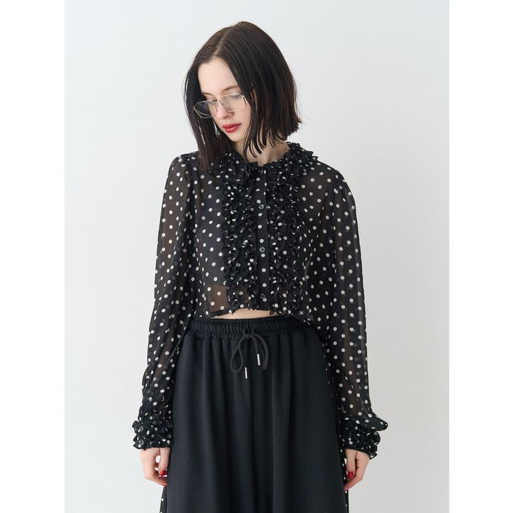 シアーフリルショートブラウス | jouetie | 詳細画像8 