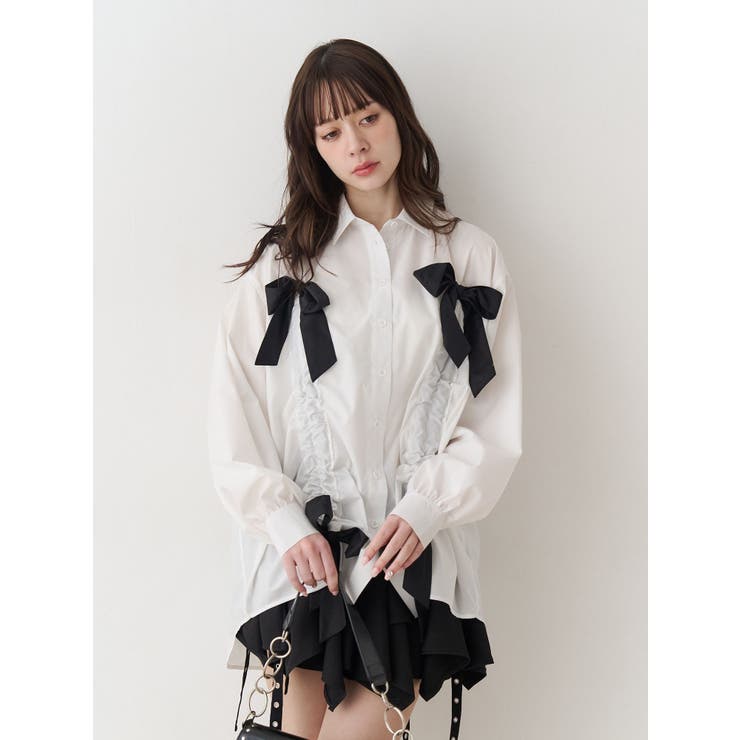 ギャザーリボンルーズシャツ | jouetie | 詳細画像11 