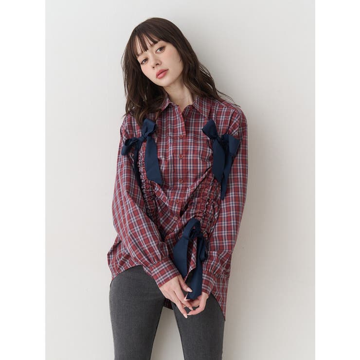 ギャザーリボンルーズシャツ | jouetie | 詳細画像16 