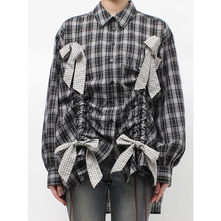 ギャザーリボンルーズシャツ | jouetie | 詳細画像22 