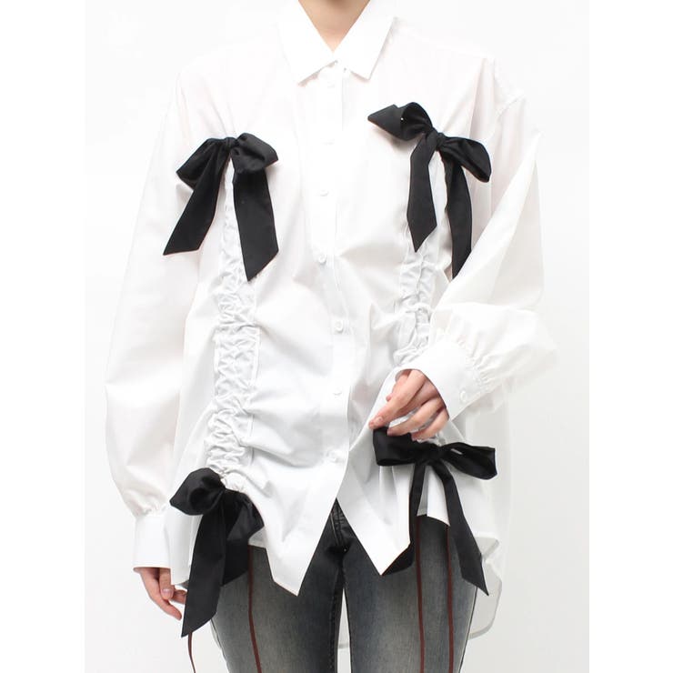 ギャザーリボンルーズシャツ | jouetie | 詳細画像34 