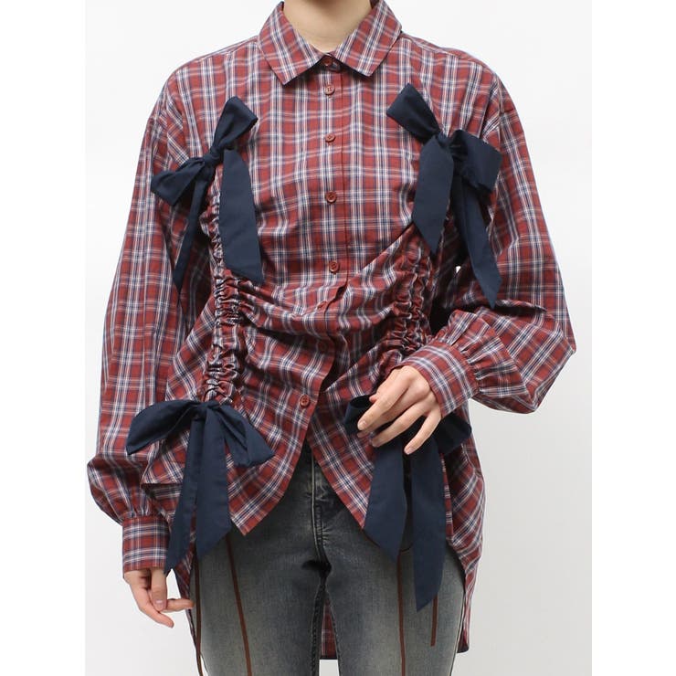 ギャザーリボンルーズシャツ | jouetie | 詳細画像35 