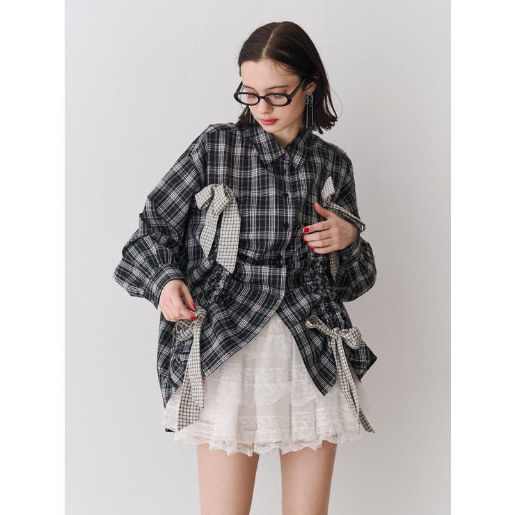 ギャザーリボンルーズシャツ | jouetie | 詳細画像4 