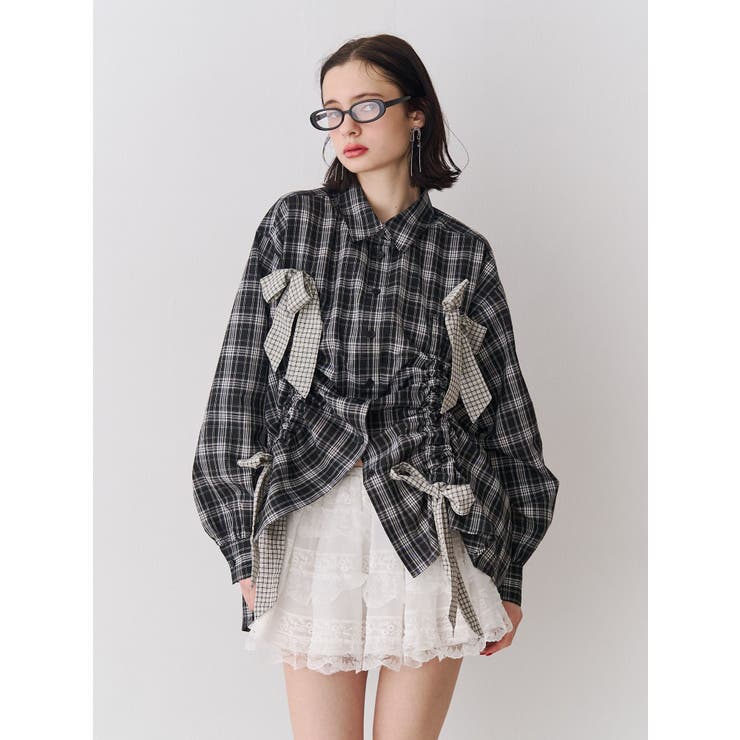 ギャザーリボンルーズシャツ | jouetie | 詳細画像5 