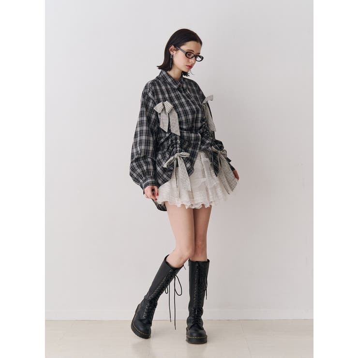 ギャザーリボンルーズシャツ | jouetie | 詳細画像6 