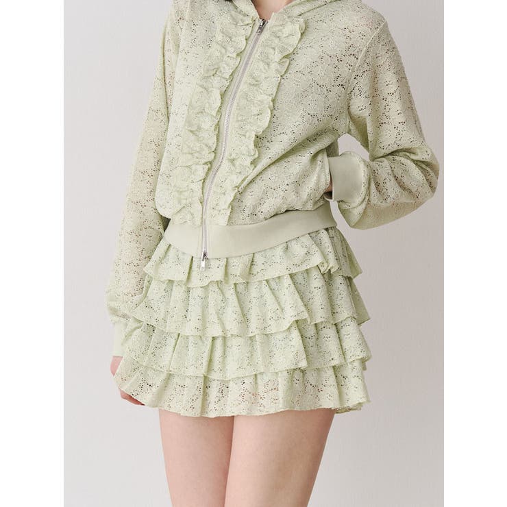 グリーン | レースティアードミニスカート【セットアップ対応】 | jouetie