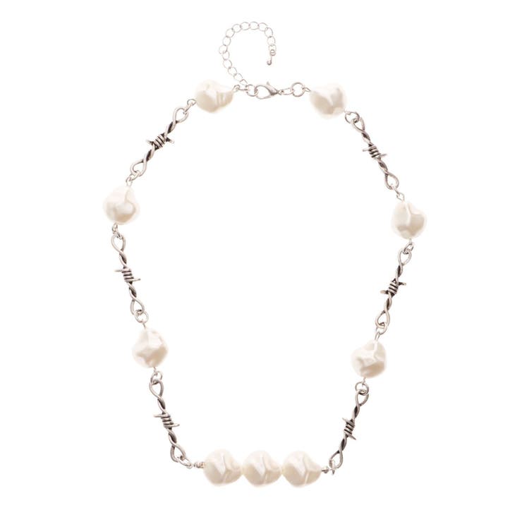 シルバー | ワイヤーライクパールネックレス | jouetie