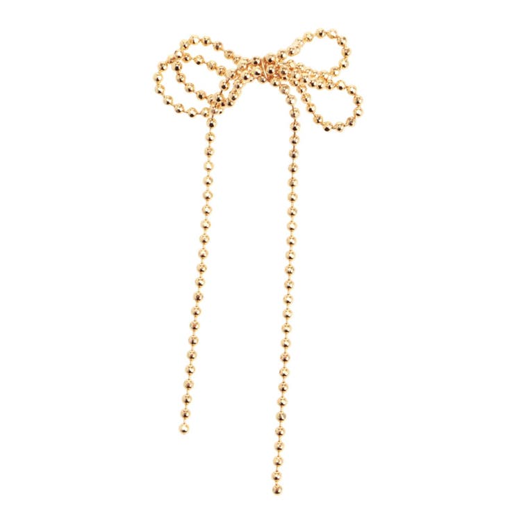 ボールチェーンリボンピアス | jouetie | 詳細画像3 