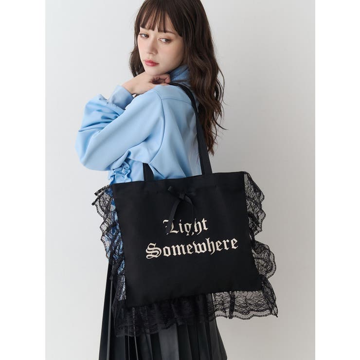 ロゴレースフリルトートバッグ | jouetie | 詳細画像4 