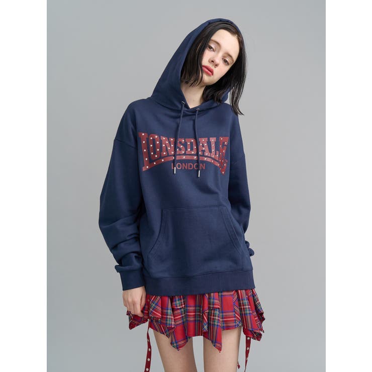 ネイビー | 【LONSDALE×jouetie】スタッズBIGフーディー | jouetie