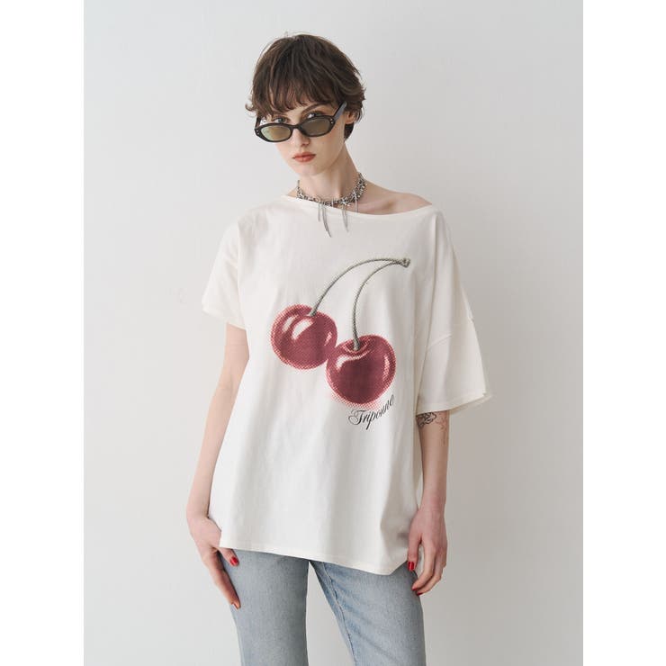 チェリーワンショルルーズTシャツ | jouetie | 詳細画像1 