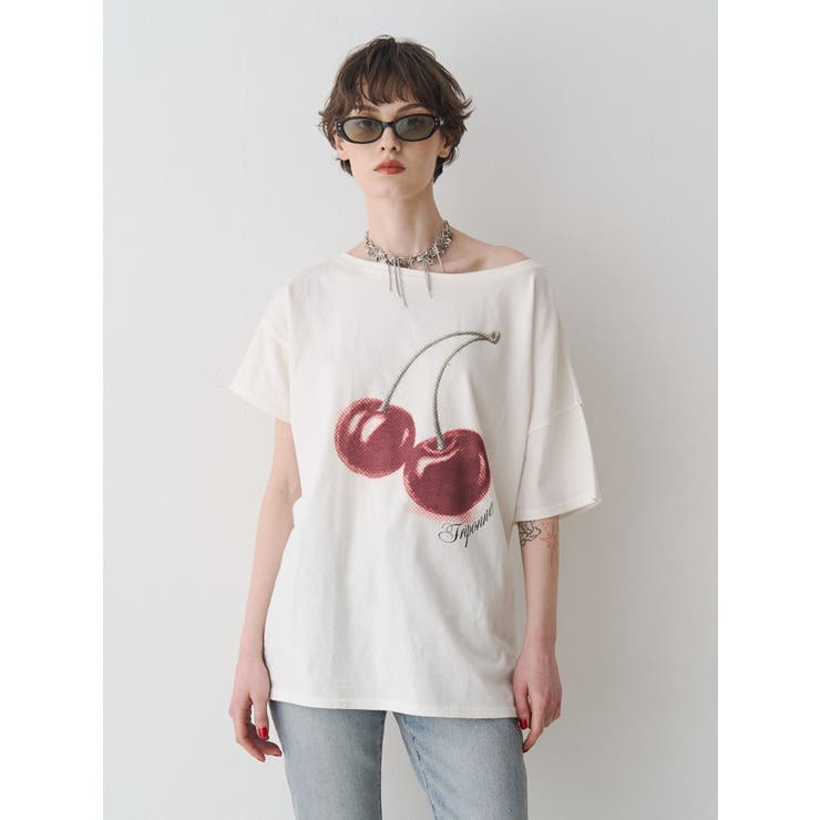 チェリーワンショルルーズTシャツ | jouetie | 詳細画像2 