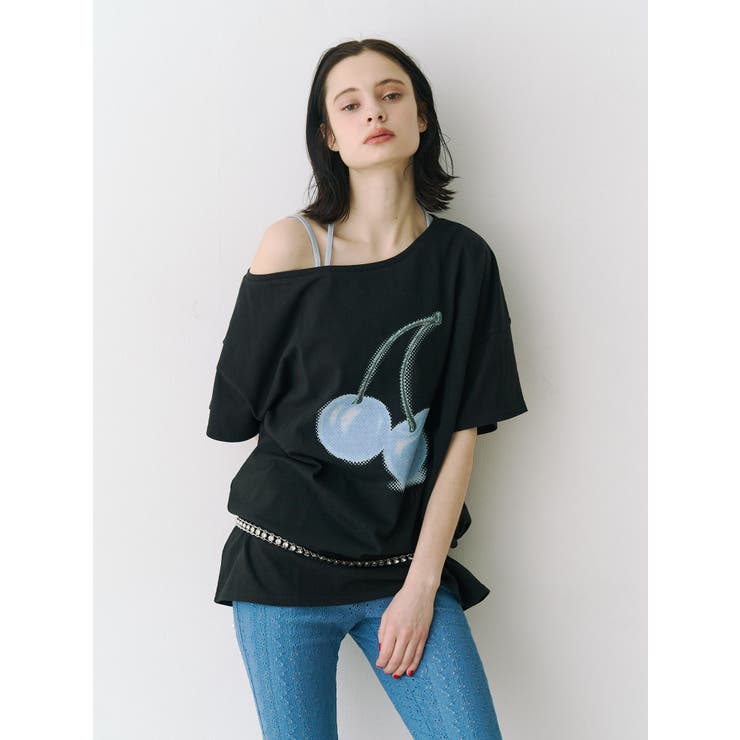 チェリーワンショルルーズTシャツ | jouetie | 詳細画像20 