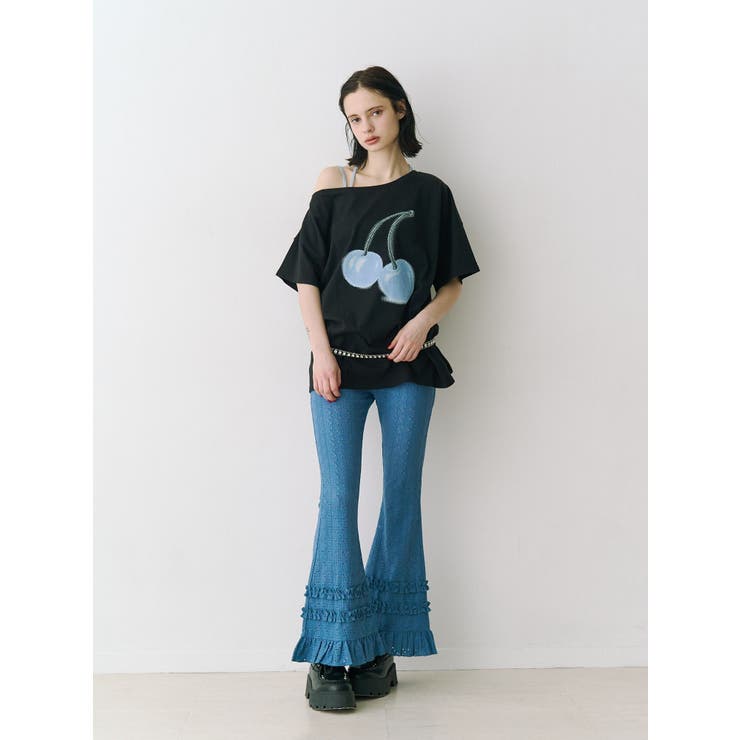 チェリーワンショルルーズTシャツ | jouetie | 詳細画像23 
