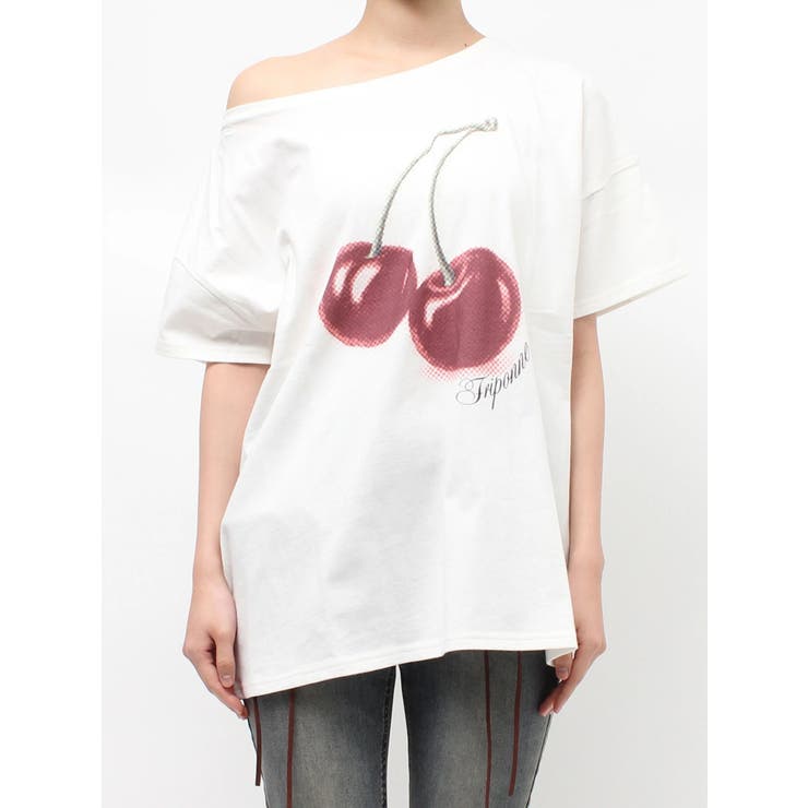 チェリーワンショルルーズTシャツ | jouetie | 詳細画像30 