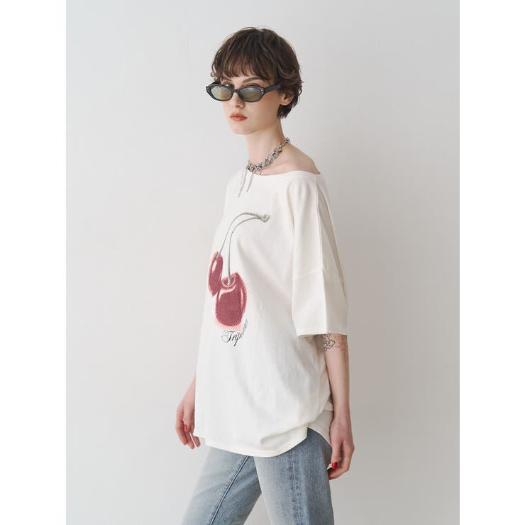 チェリーワンショルルーズTシャツ | jouetie | 詳細画像4 