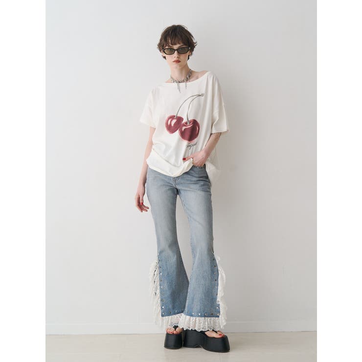 チェリーワンショルルーズTシャツ | jouetie | 詳細画像5 