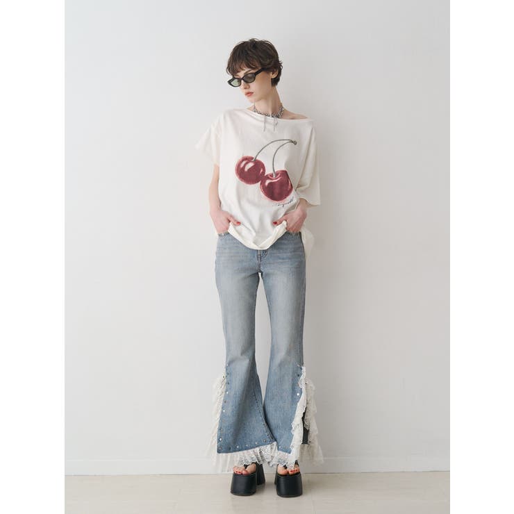 チェリーワンショルルーズTシャツ | jouetie | 詳細画像6 