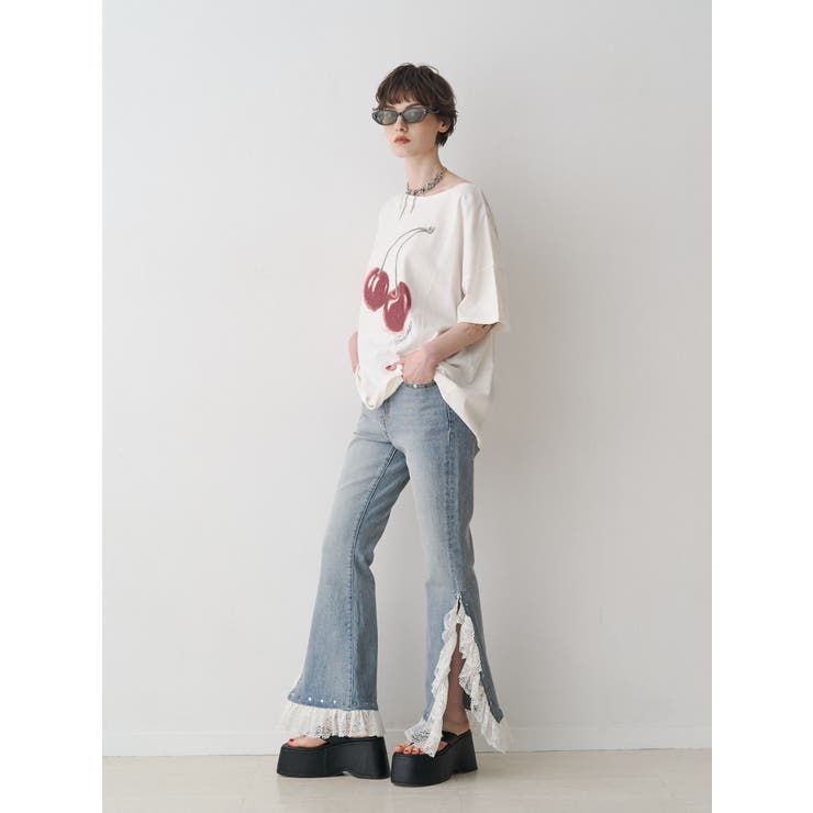 チェリーワンショルルーズTシャツ | jouetie | 詳細画像7 