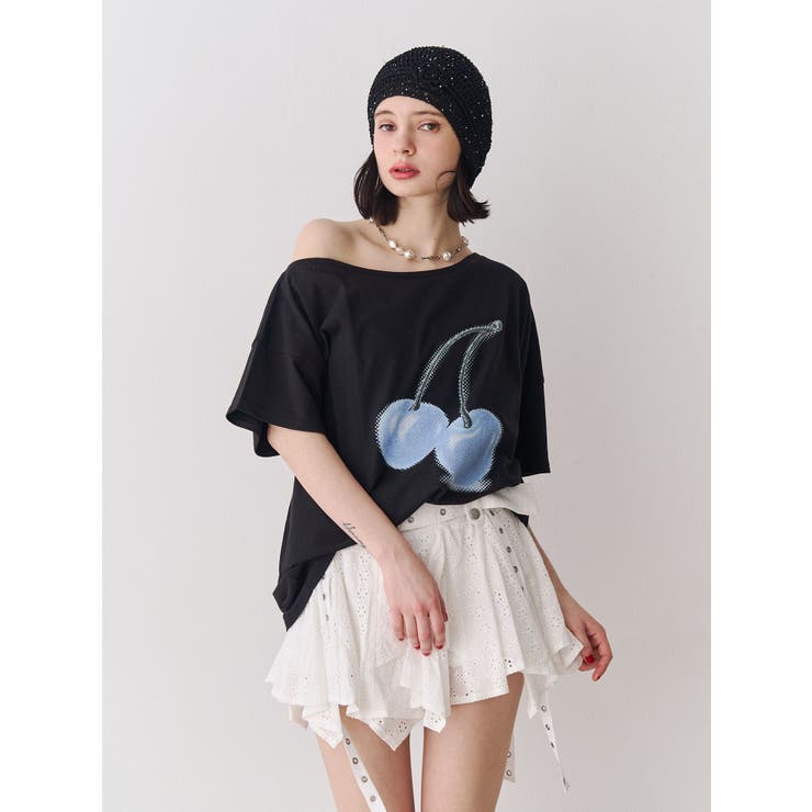 チェリーワンショルルーズTシャツ | jouetie | 詳細画像8 
