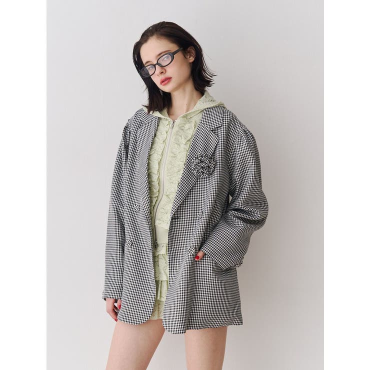 レースクロップドZIPフーディー【セットアップ対応】 | jouetie | 詳細画像14 