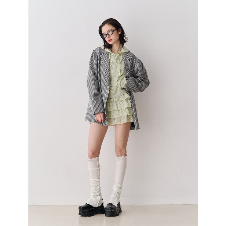 レースクロップドZIPフーディー【セットアップ対応】 | jouetie | 詳細画像15 