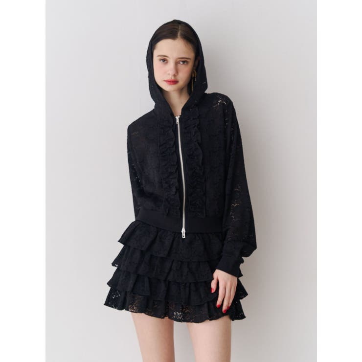 レースクロップドZIPフーディー【セットアップ対応】 | jouetie | 詳細画像18 