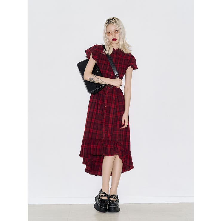 レッド | シャーリングシャツワンピース | jouetie