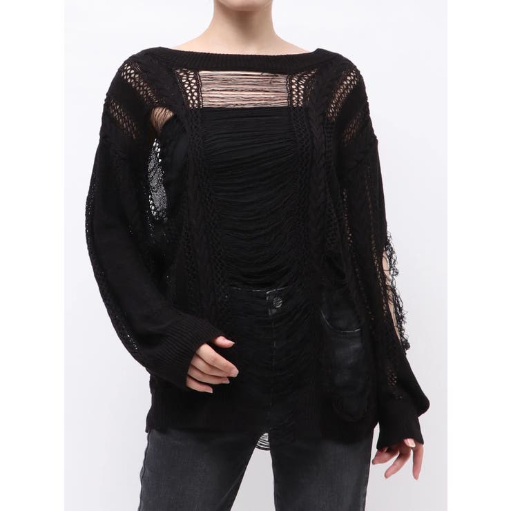 2WAYダメージルーズニット | jouetie | 詳細画像26 
