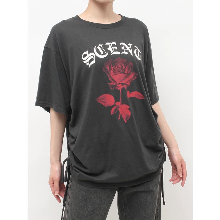 ブラック | ローズロゴルーズTシャツ | jouetie