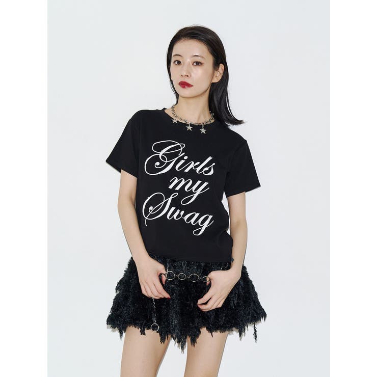 ブラック | ロゴフィットTシャツ | jouetie