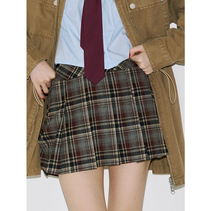 ボルドー | サイドラインプリーツミニスカート | jouetie
