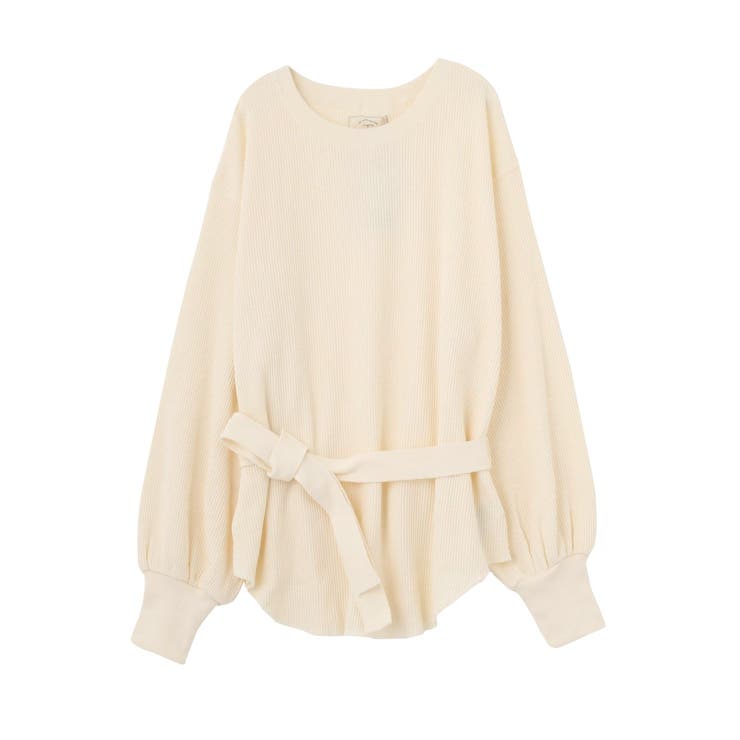 ウエストベルトワッフルロングスリーブTee[品番：MKSW0015740