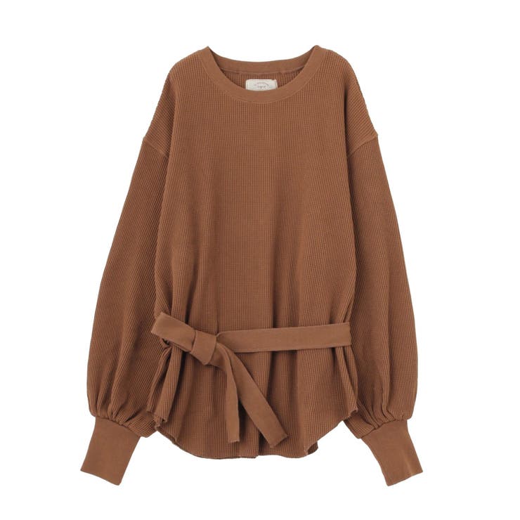ウエストベルトワッフルロングスリーブTee[品番：MKSW0015740