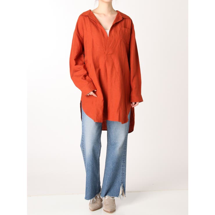 ungrid【新品タグ付】リネン混スキッパービッグシャツ★TODAYFUL リネン混スキッパービッグシャツ[品番：MKSW0015978]｜Ungrid（アン