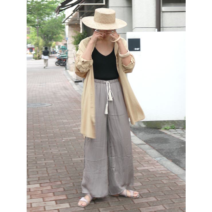 本日のみ激下げ vintageサテンワイドパンツ ヴィンテージサテンワイドパンツ | 小柄・低身長女性向け