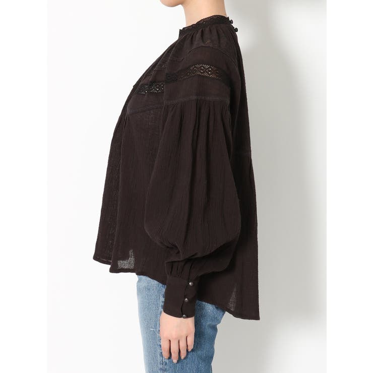 Ungrid - 新品・未使用☆Ungrid  ハイネックレースブラウス Ungrid ハイネックレースブラウス オリーブ -靴＆ファッション