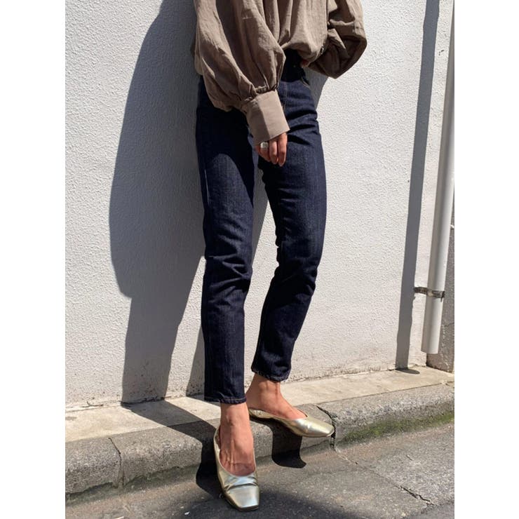 AMIE original ハイウエストテーパードデニム 残りわずか】《AMIE original》ハイウエストテーパードdenim