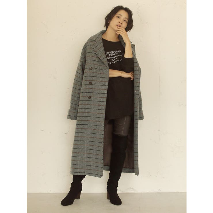 チェックロングコート[品番：MKSW0025635]｜Ungrid（アングリット 
