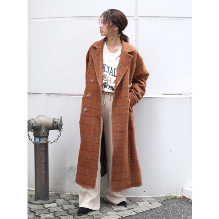 チェックロングコート[品番：MKSW0025635]｜Ungrid（アングリット）のレディースファッション通販｜SHOPLIST（ショップリスト）