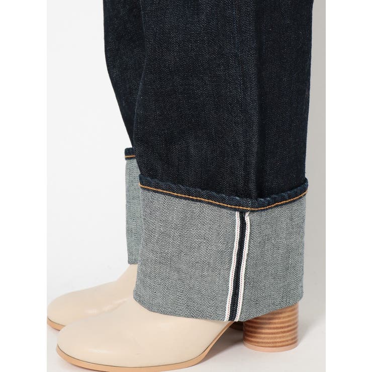 B00196 アングリッドUngrid セルヴィッチダメージストレートデニム アングリッド Ungrid Levi's別注 XL STRAIGHRTダメージデニム