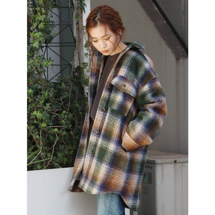 シャギーチェックルーズコート[品番：MKSW0027263]｜Ungrid（アングリット ）のレディースファッション通販｜SHOPLIST（ショップリスト）