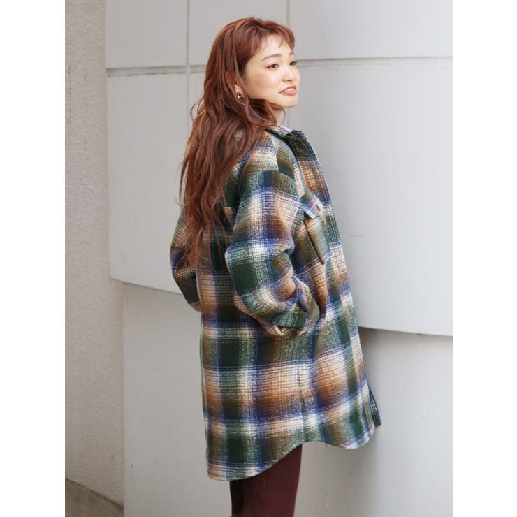 シャギーチェックルーズコート[品番：MKSW0027263]｜Ungrid（アングリット ）のレディースファッション通販｜SHOPLIST（ショップリスト）