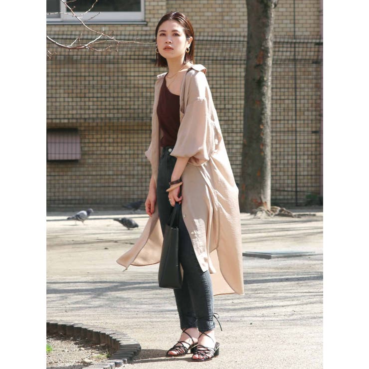 サテンルーズロングシャツ[品番：MKSW0027117]｜Ungrid（アン