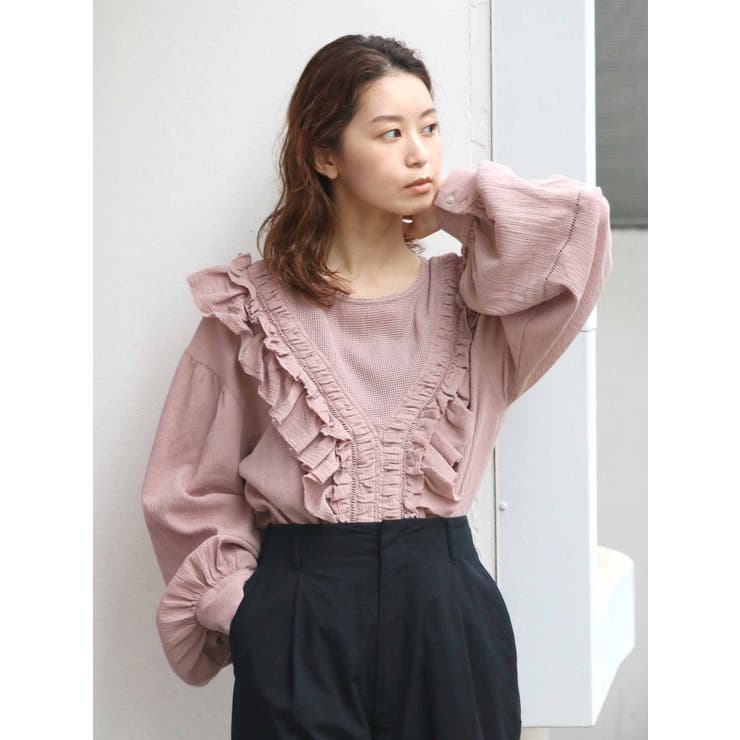 Ungrid - 【新品】 ungrid  コットンフリルレースブラウス コットンフリルレースブラウス[品番：MKSW0028938]｜Ungrid